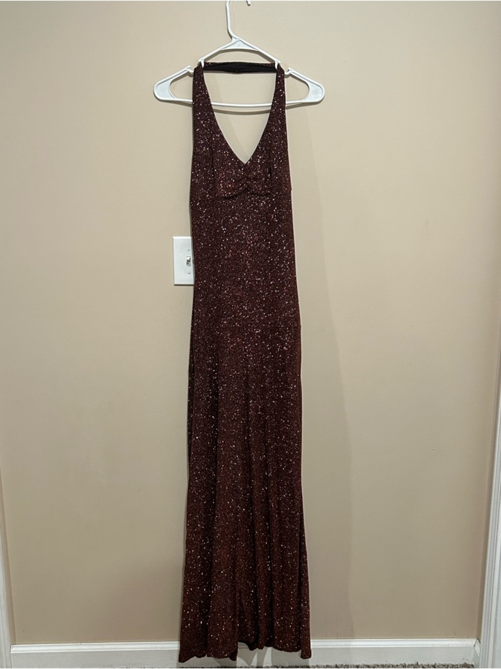 Sparkle Halter Maxi Prom Dress
